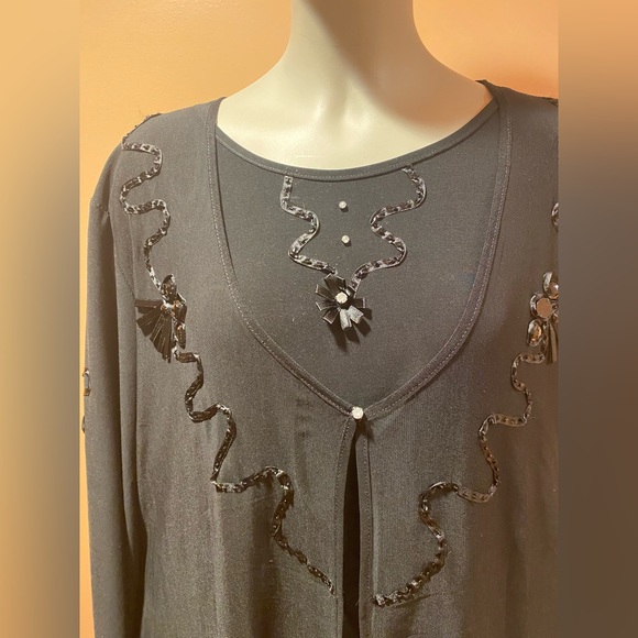 Brand-Sarina Ladies Shirt, Color-Black, Size-XL - Picture 2 of 5